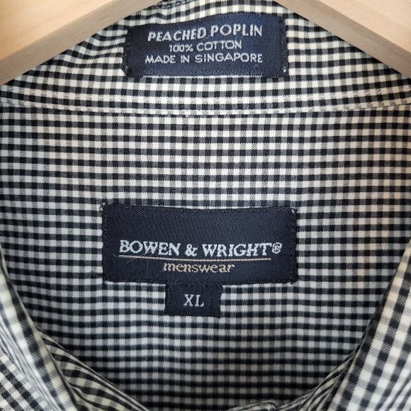 Bowen & Wright Peached Poplin Check Button Down Shirt - Size XL - Picture 3 of 5
